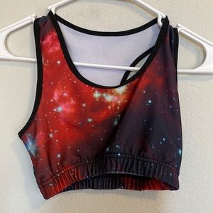 Womens galaxy print sports bra. Size small